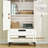 Farmhouse Bookcase, 72" Tall, Adjustable Shelves & Hidden Storage Cabinet, 2 Drawers, Anti-Tip