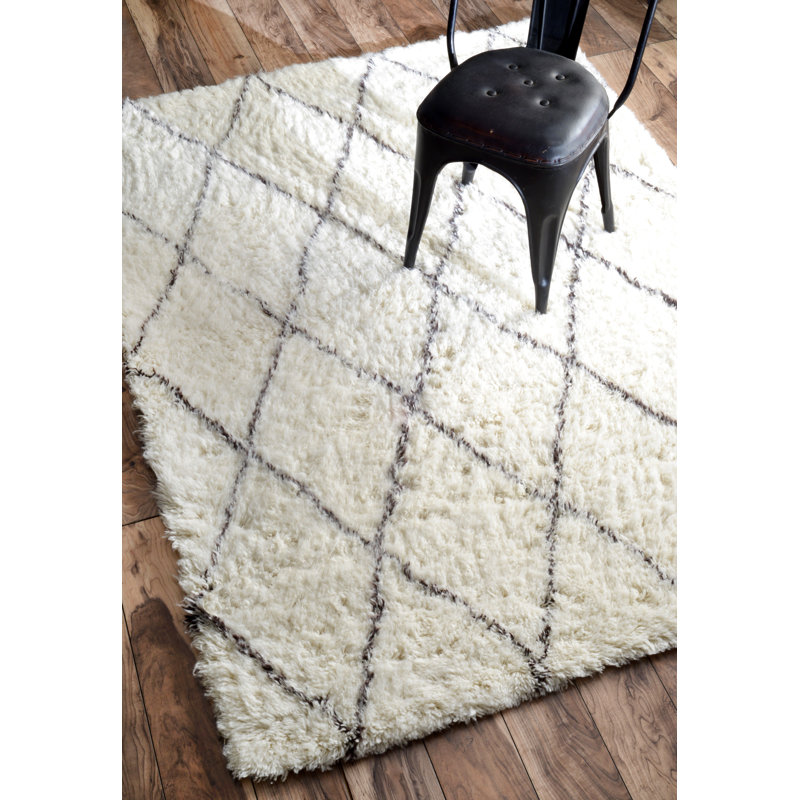 Marrakech Hand Made Ivory Area Rug, Rectangle 8' x 10'