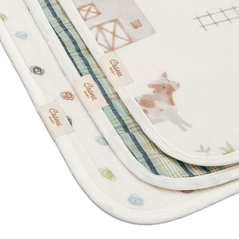3-pc. Tractor Burp Cloth Set