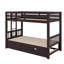 Lit superposé simple avec lit gigogne escamotable en dessous-905976892