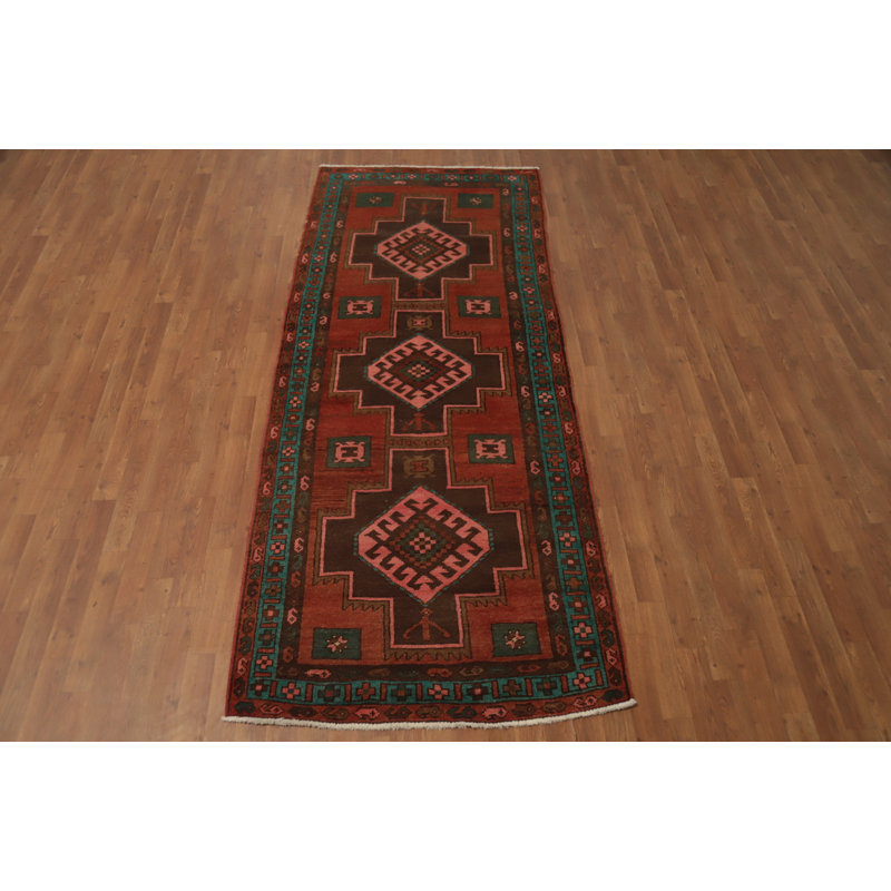 Tapis de couloir géométrique traditionnel 4x9