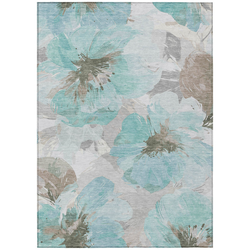 Tapis bleu sarcelle et turquoise 10 'X 14'
