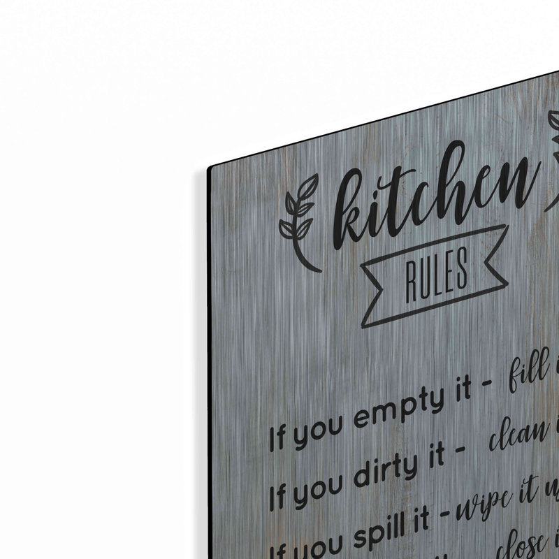 «Kitchen Rules» par Seven Trees Design, art mural en métal, H 24 po x l 16 po
