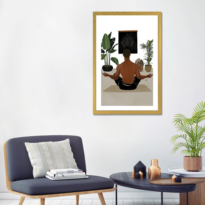 « Focus » par Bria Nicole-impression d’art graphique, Blanc, H 32 po x l 24 po x P 1 po, Papier encadré doré