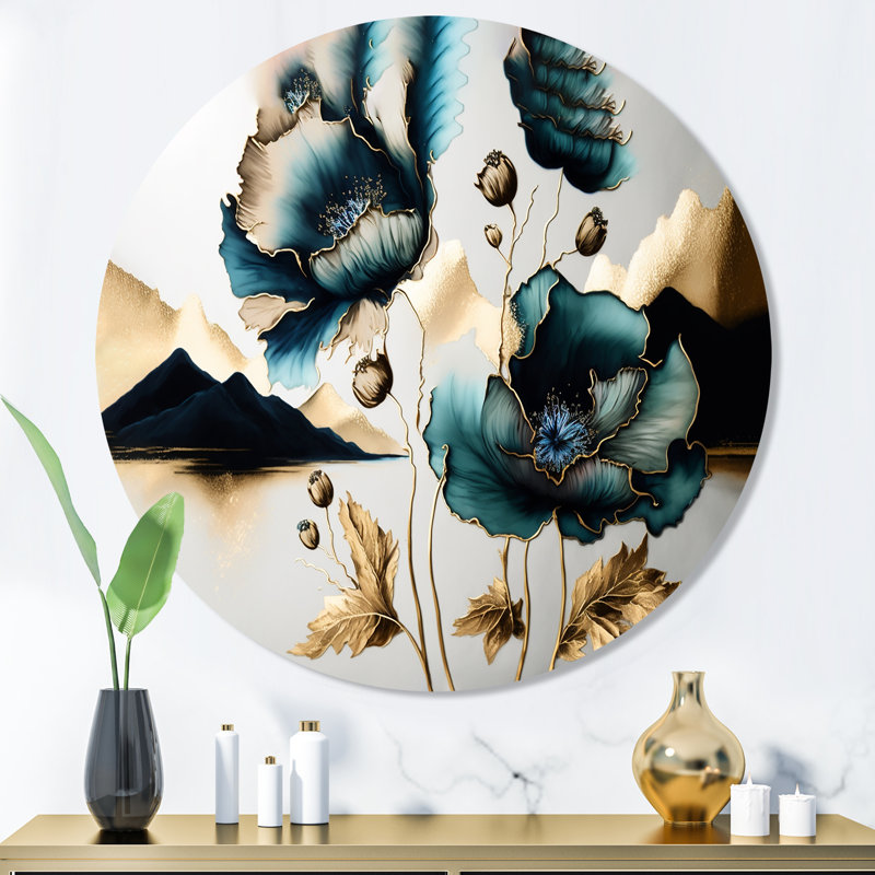 Glam Plants & Flowers Wall Decor on Metal, 23" H x 23" W x 1" D