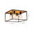 Milenija 4-Light Square Cage Wood Accents Flush Mount