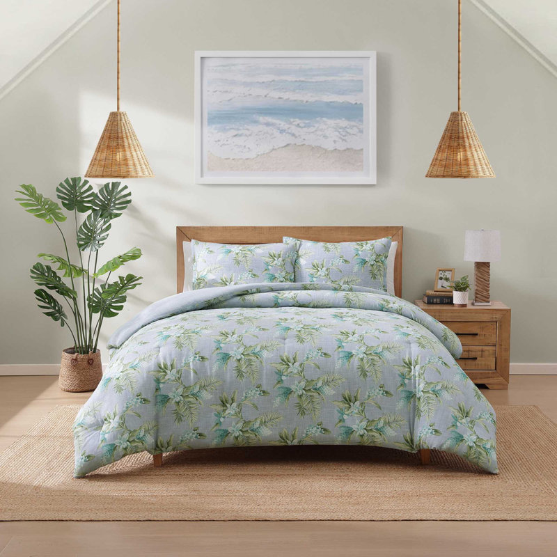 Ensemble d'édredon en coton Tommy Bahama, Édredon pour très grand lit + 2 taies décorativ
