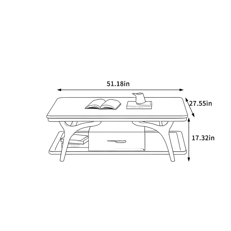Coffee Table with Smooth Rounded Edges