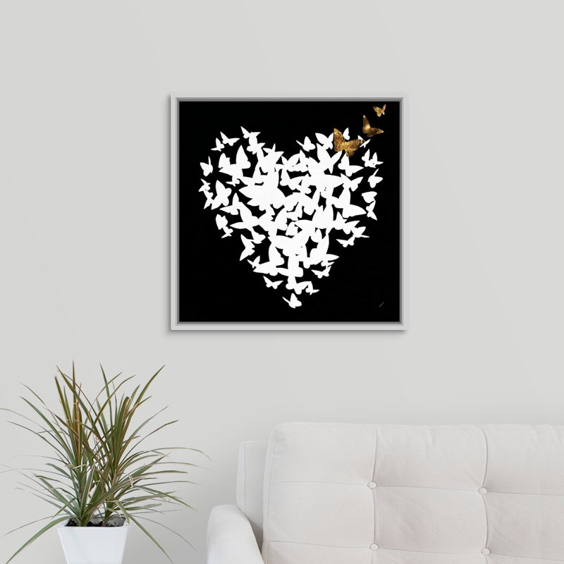 « cardiaque aflutter i », impression sur toile, H 21,7 po x l 21,7 po x p 1,75 po, Cadre flottant blanc
