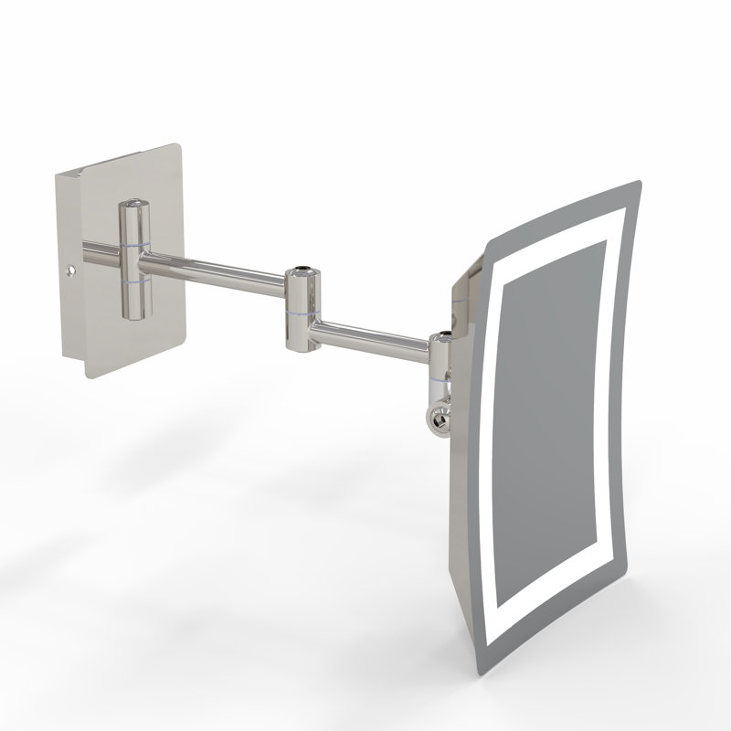 Miroir mural lumineux sans cadre Ekta, Nickel poli
