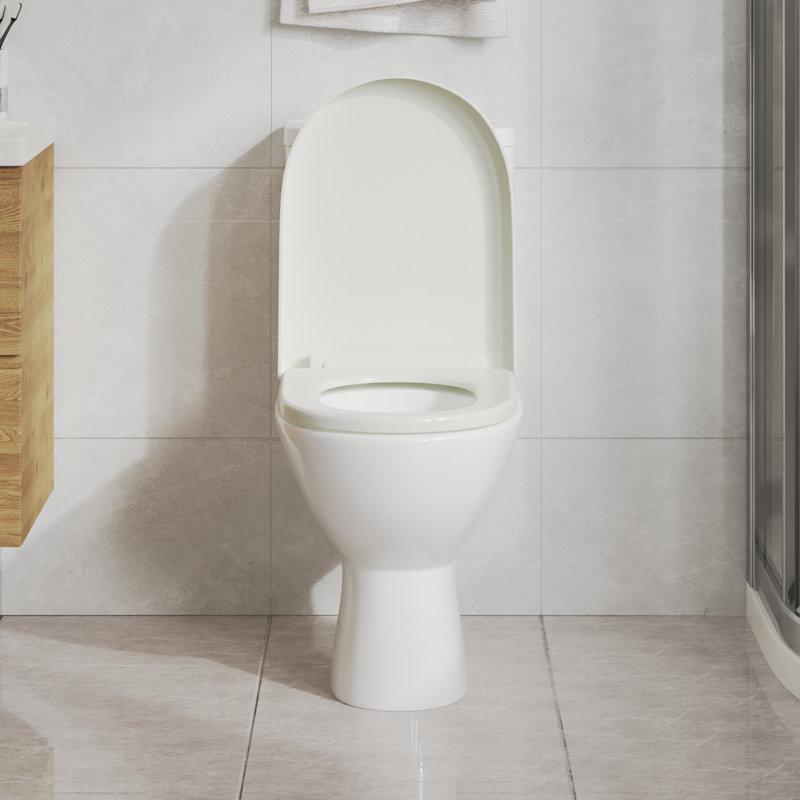 vidaXL Soft-cCose Toilet Seat with Quick-Release Design White Square, White