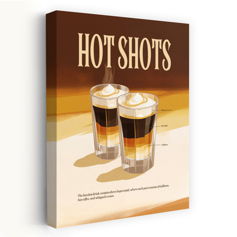 Layered Hot Shots, art mural contemporain, H 36 po x l 24 po