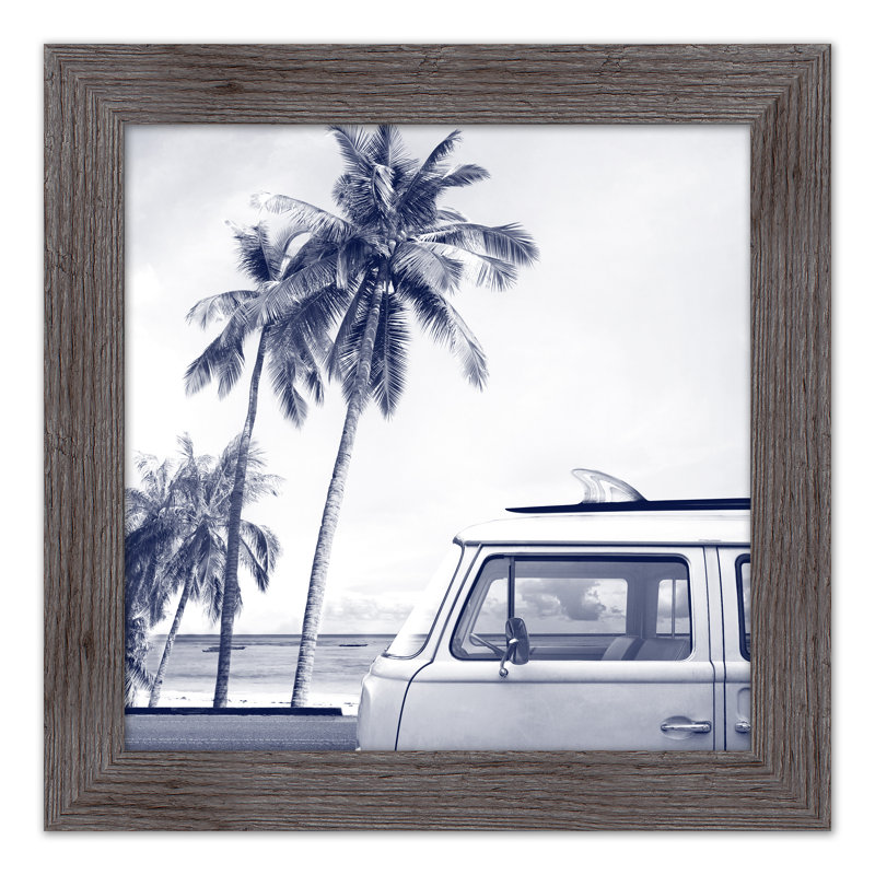 Coastal Beach Van, reproduction encadrée, Gris