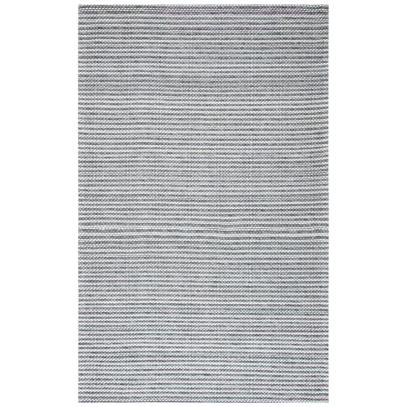Tapis gris clair / blanc en laine tissé à plat Perry, 3' x 5'