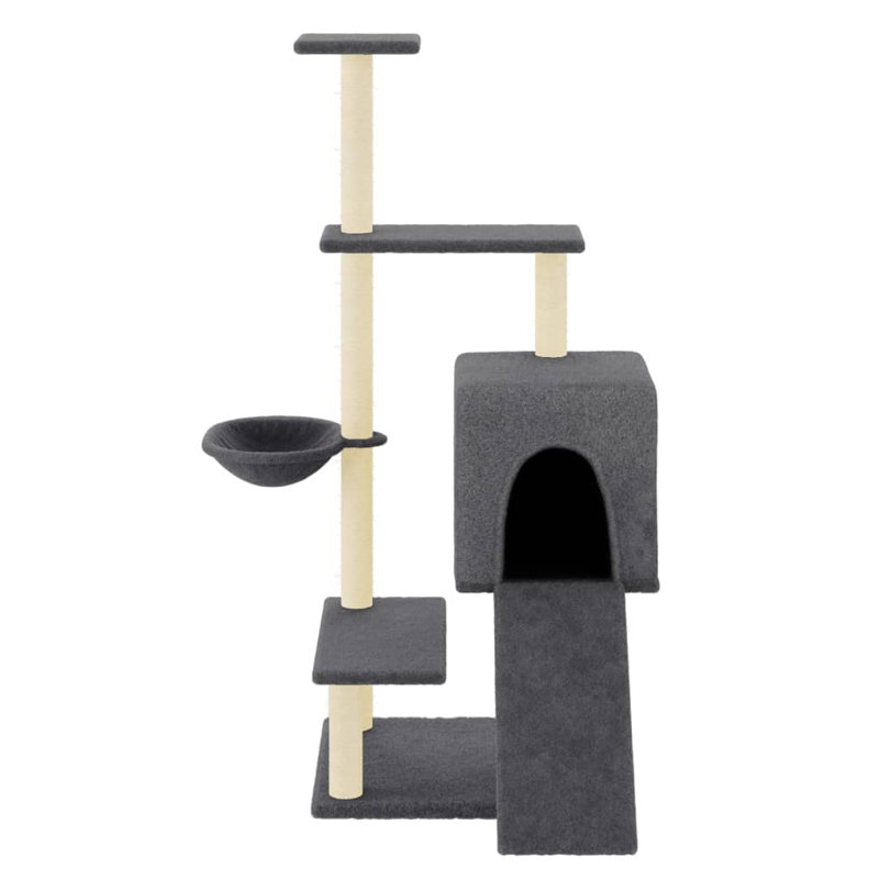 130.5cm H Cat Tree, Dark Grey