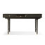 Bureau rectangulaire en bois massif noir avec 2 tiroirs-1559625242