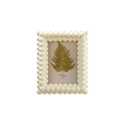 Cream Resin Ball Accent Photo Frame