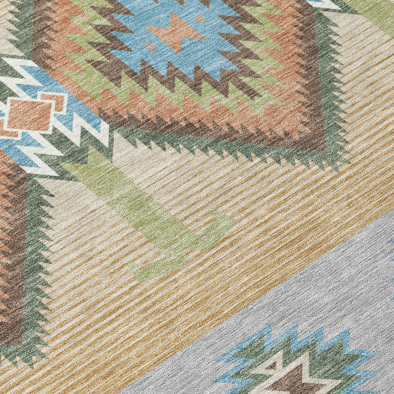 Machine Washable Indoor/Outdoor Chantille ACN2541 Lodge Rug, Rectangle 9' x 12', Copper