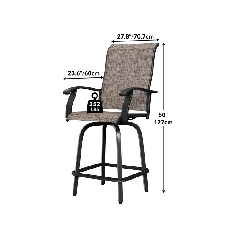 2 Person Counter-Height Dining Set, Gray/Brown