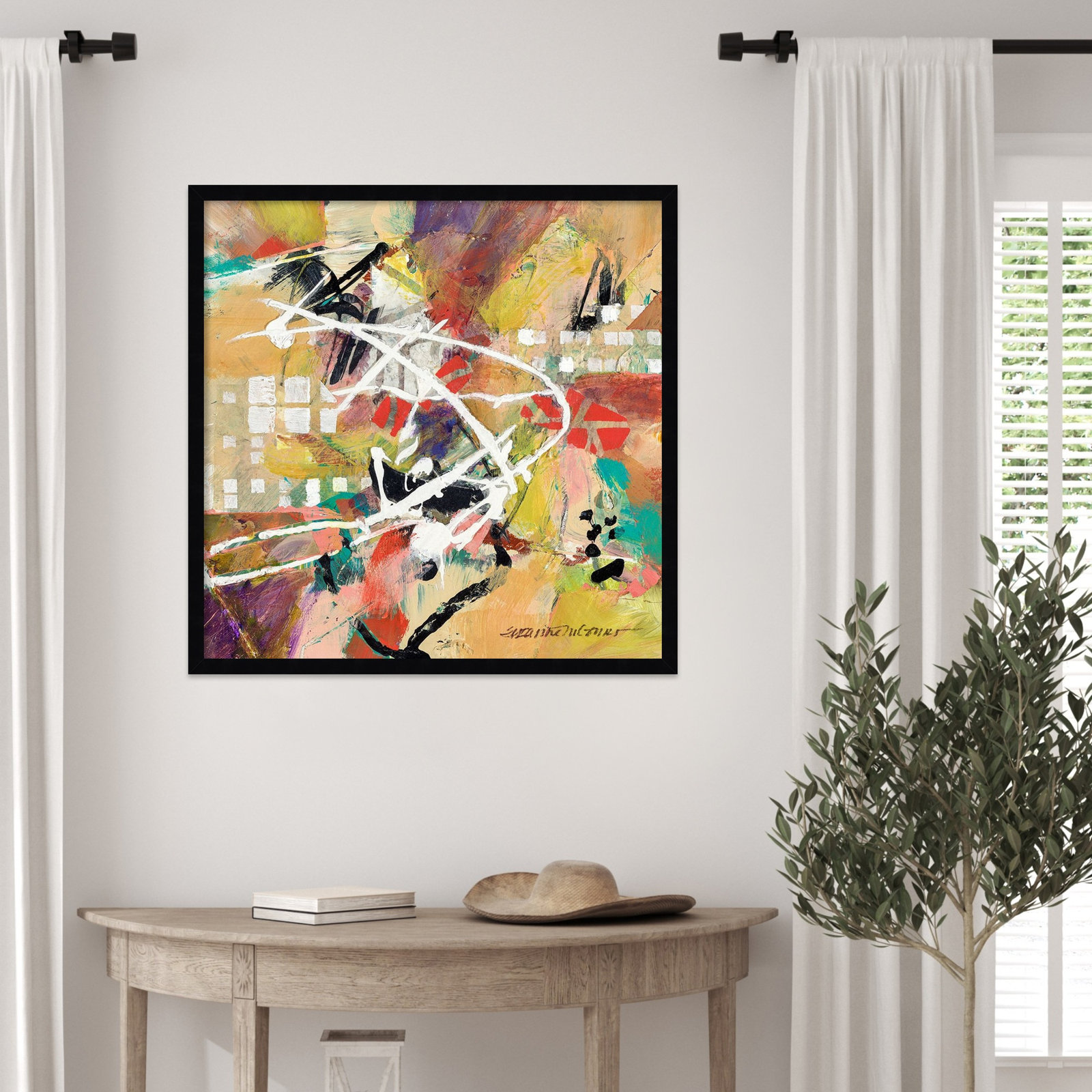 Sutter "Boogie" Print by Suzanne McCourt, 25" H x 25" W, Black