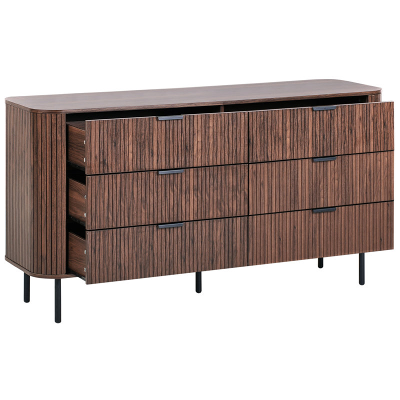 Annewil Iron 153 cm W Chest of 6 Drawers