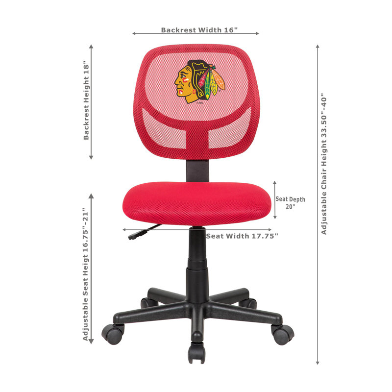 NHL Armless Task Chair, Chicago Blackhawks