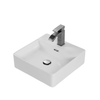 Modern Ceramic Bathroom Countertop Basin - White Elegant Design Essential Finish
