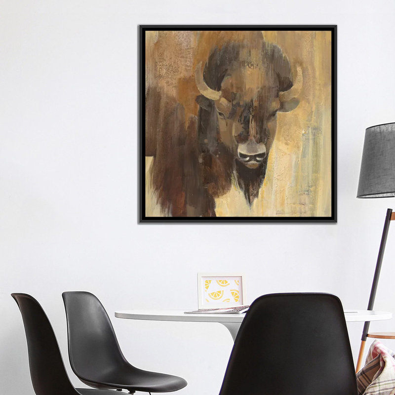 "into the wild i" , reproduction d’art sur toile tendue, H 18 po x l 18 po x P 1,5 po, Toile avec cadre noir, Pas de tapis