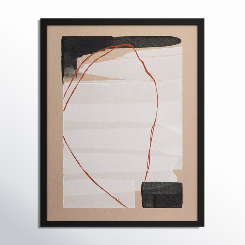 Orange Is The New Black 4 Painting by Andrea Stokes, 38" H x 30" W x 1.25" D, Black Wood
