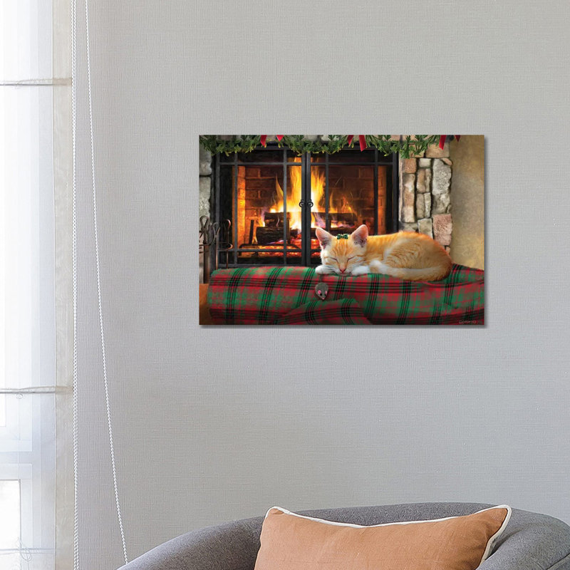 «Asleep by the Fire» par Giordano Studios - impression sur toile tendue, H 18 po x l 26 po x P 1,5 po