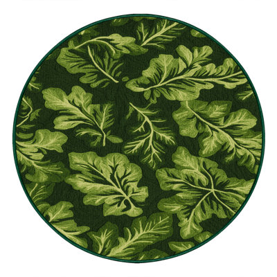  Washable Arugula Eruca sativa Vegetables Area Rug