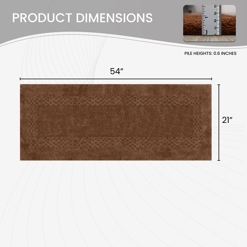 Tapis pour salle de bain Antigona, l 21 po x L 54 po, Brun