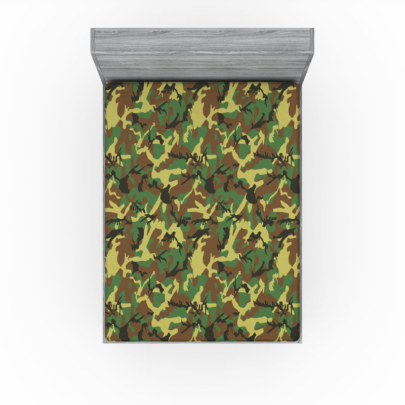 Ensemble de 2 draps-housses Ambesonne Camo, Ensemble de draps pour lit très grand californien