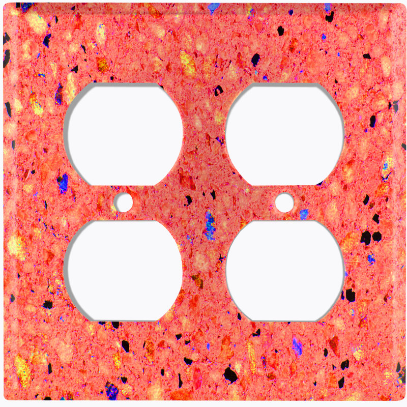 Plaque murale 2 prises doubles, Rouge/blanc