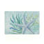 Tapis de sol botanique bleu sarcelle clair à motif de feuilles 47" x 31"