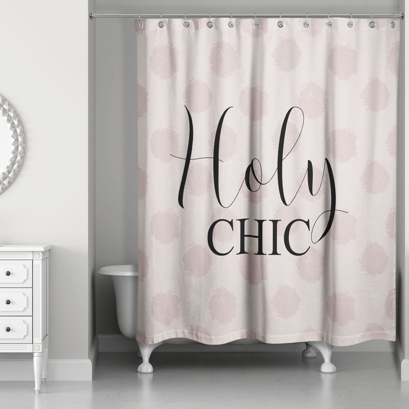 Polka Dots Shower Curtain, Pink/Cream