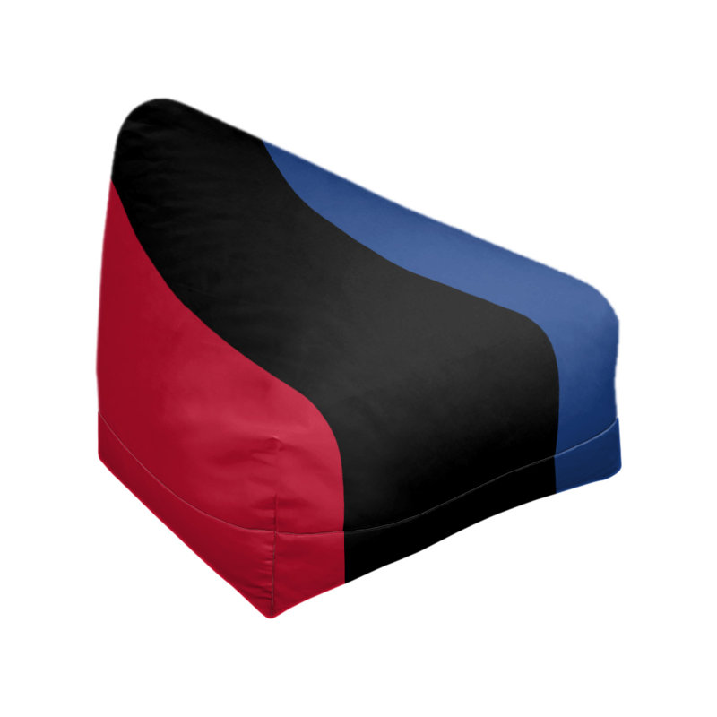 Bean Bag Chair & Lounger, 27" x 27" x 30", Red/Black/Blue