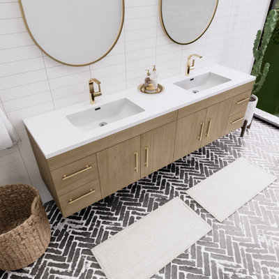 Tihanna 84'' Double Bathroom Vanity with Acrylic Top