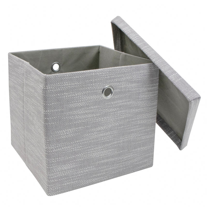 17 Stories Fabric Decorative Basket, Light Grey, No