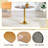 35" Round Tawny Ripple Tempered Glass Dining Table With Gold Tulip Pedestal Base, Table Only