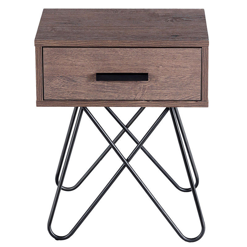 Table de bout à pieds croisés avec rangement