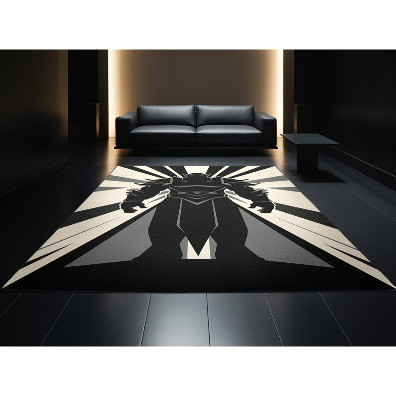Tapis géométrique moderne élégant et lavable à la machine Warmley Orc, 5 x 8