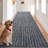 Runner Rug Hallway Non Slip Rubber Back Custom Size As Carpet Doormat Throw Rug Grey Striped-1605794310