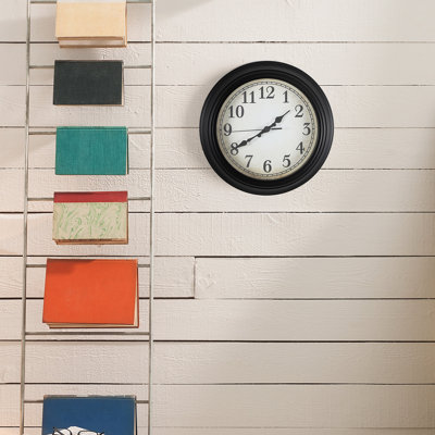 Deryon American Plastic Wall Clock 12 Inch - Black
