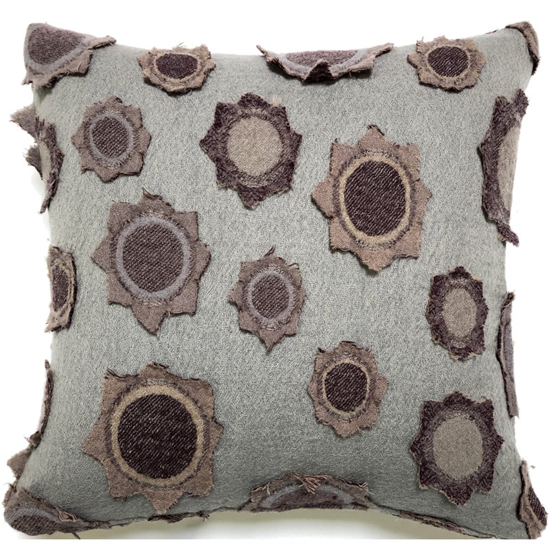 Floral Wool Throw Pillow