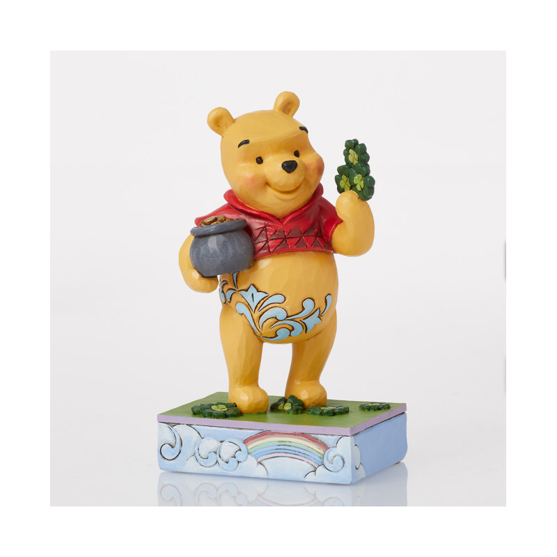 Figurine Disney Traditions par Jim Shore Winnie l'ourson tenant des trèfles 4,5 pouces