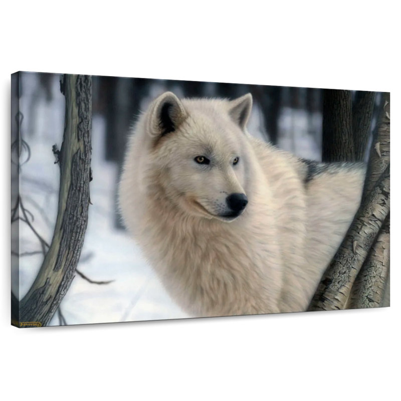 Arctic Prince Arctic Wolf, 20" H x 30" W