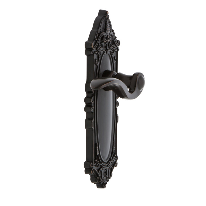 Grandeur Grande Victorian Plate Passage with Bellagio Lever, Timeless Bronze, 2 3/8"