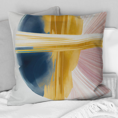 Coussin décoratif large à large motif doré brossé II - Abstract Spirals