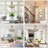 5 - Light Farmhouse French Country Candle Geometric Wood Chandelier, Rustic Pendant Lights for Foyer-1234998591